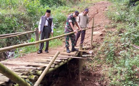 Danramil 17/Wanayasa Tinjau Lokasi TMMD Sengkuyung Tahap III, Bersama Kades dan Kadus