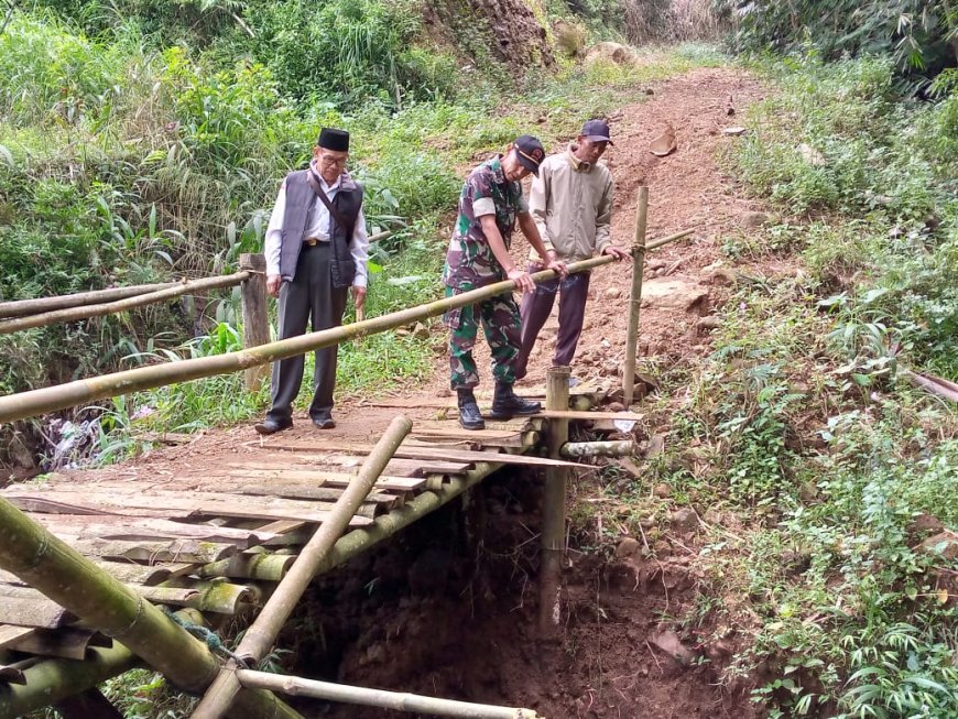 Danramil 17/Wanayasa Tinjau Lokasi TMMD Sengkuyung Tahap III, Bersama Kades dan Kadus