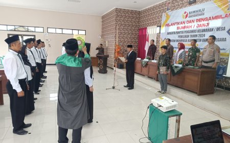 Danramil Hadiri Pelantikan Dan Pengambilan Sumpah Calon Pengawas Kelurahan/Desa